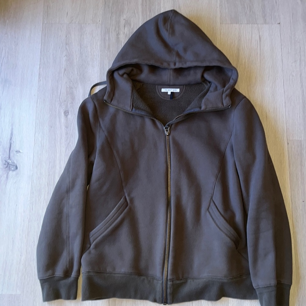 Helmut Lang Grey Zip Up Hoodie
